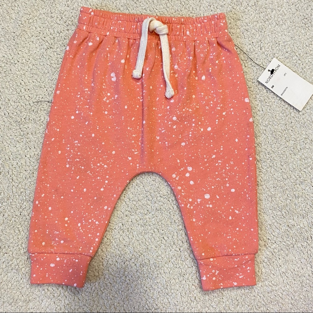 NWT Stem Pink Splatter Joggers, Size 9 Month